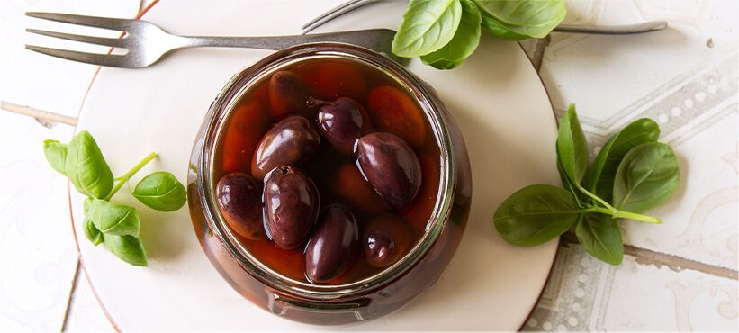 Jar of kalamata olives